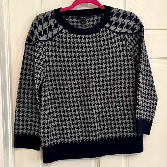 Houndstooth merino wool JCrew sweater